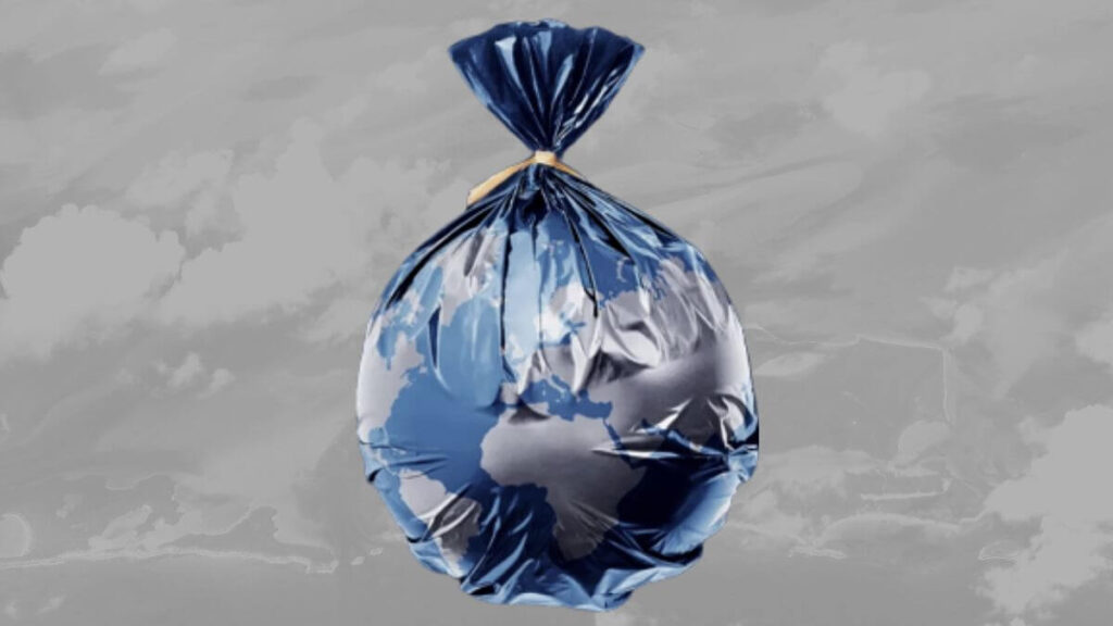 partículas de plástico